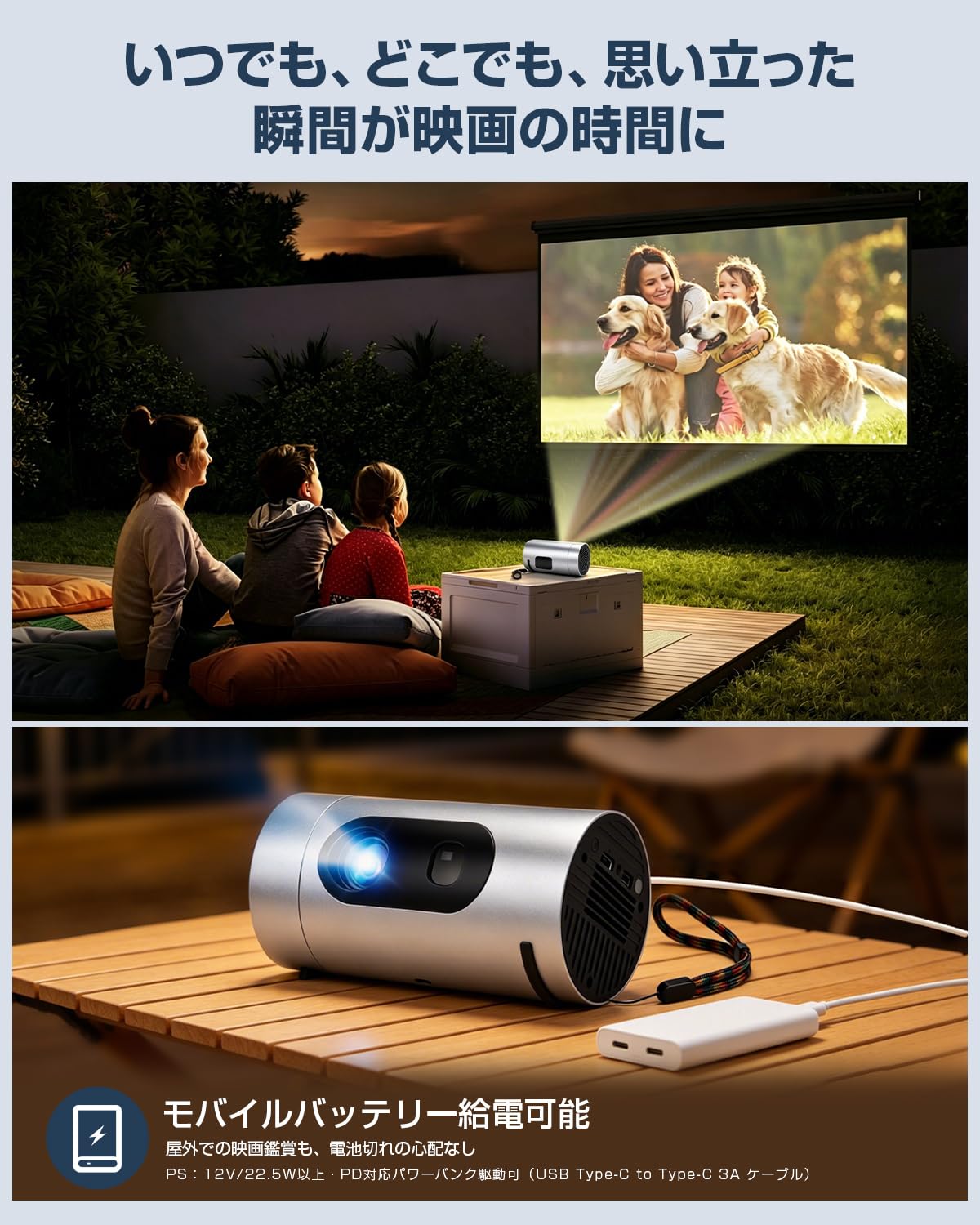 Amazon.co.jp: JUUE プロジェクター 家庭用 円筒型 【Android TV 14