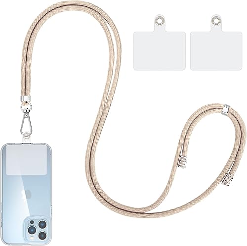 Cordón cruzado para teléfono celular, cordones universales para teléfono con 2 parches transparentes compatibles con la mayoría de teléfonos