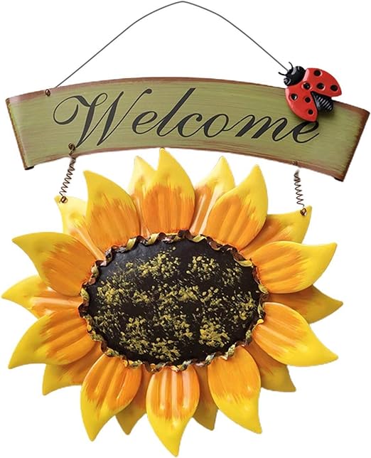 Amazon Co Jp ウェルカムプレート ひまわり花輪 ハンギングガーランド店舗 玄関 おしゃれ ウェルカム ボード 雑貨 店舗 ガーデ バー カフェショップ Welcome飾り お店の 装飾 壁掛け 飾り物 玄関 壁掛け 庭園 飾り 家庭用 装飾 造花 花輪 撮影道具 バタフライ ひまわり