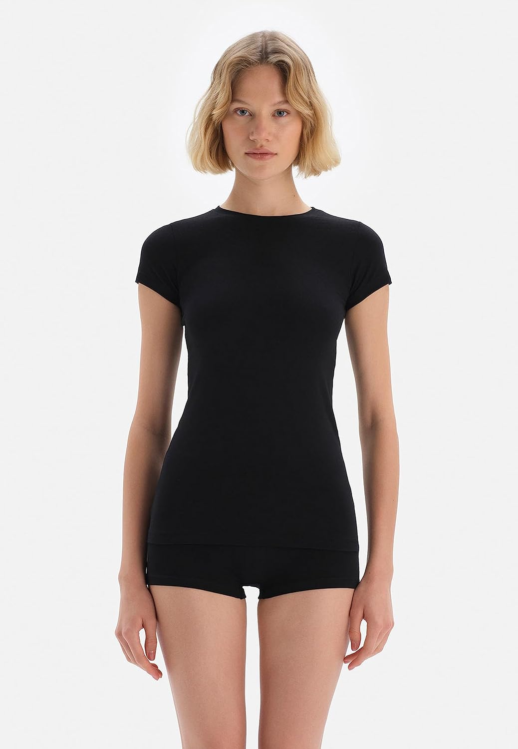 Maglietta basic a righe a maniche corte - Moda da donna