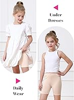 Vista 4 de Resinta Paquete de 6 pantalones cortos de ciclismo para niñas, ropa de verano, multicolor