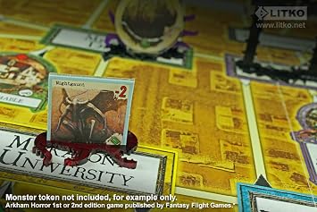 LITKO Monster Base | Compatible with Arkham 3rd Edition | Cthulhu Games | Eldritch Horror | Translucent Red (8)