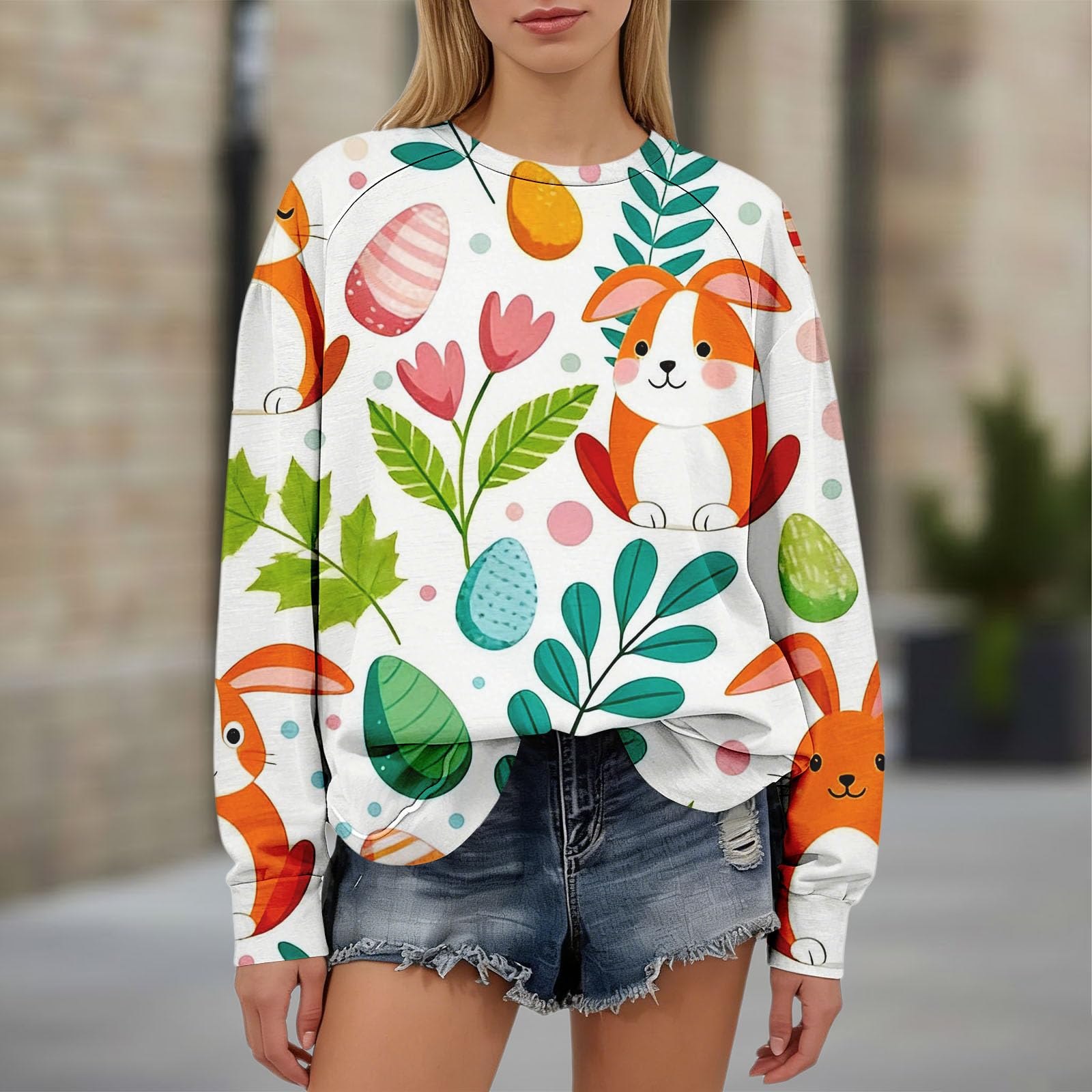 Cocila Sweatshirt Sudadera con Capucha para Mujer, Manga Larga, Estampado De Conejito Sudaderas Mujer Largas Y Anchas Gris Burdeos Primavera Chaqueta Navidad Morada Navideño Verde Marron Vestido