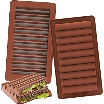 Kamehame Deep Chocolate Mould Silicone 2 Pieces Silicone Mould Chocolate Bar Dubai Chocolate Mould Deep Chocolate Bar Mould for Chocolate Sweets
