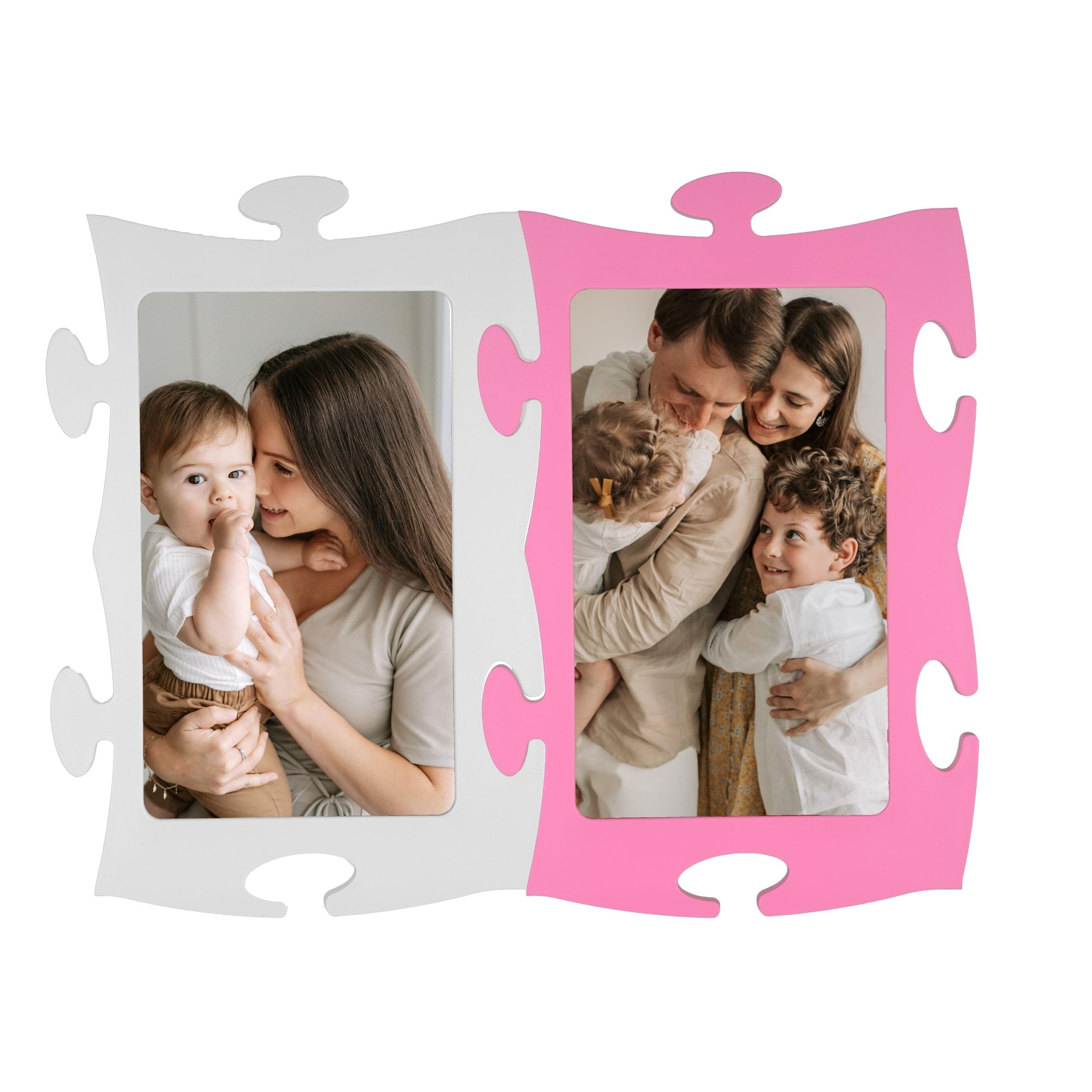 Tommy Design PORTAFOTO PUZZLE 30x18 SET da 2 pezzi colori BIANCO