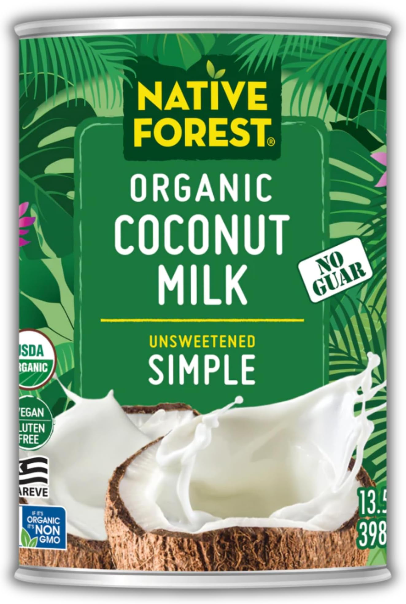 Edward & Sons Native Forest Organic Unsweetened Coconut Milk – Canned Coconut Milk, No Guar Gum, Non-GMO Project Verified, USDA Organic – Simple, 13.5 Fl Oz (Pack of 12)