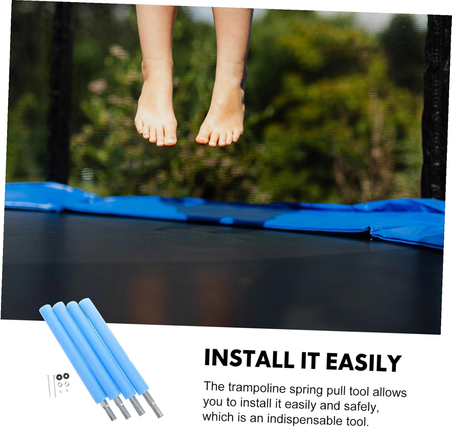 Trampoline Replacement Poles Steel and Foam Anchor Stakes for Enhanced Safety and Stability Compatible with Multiple Brands Easy to Install Jumping Bed Accessories
