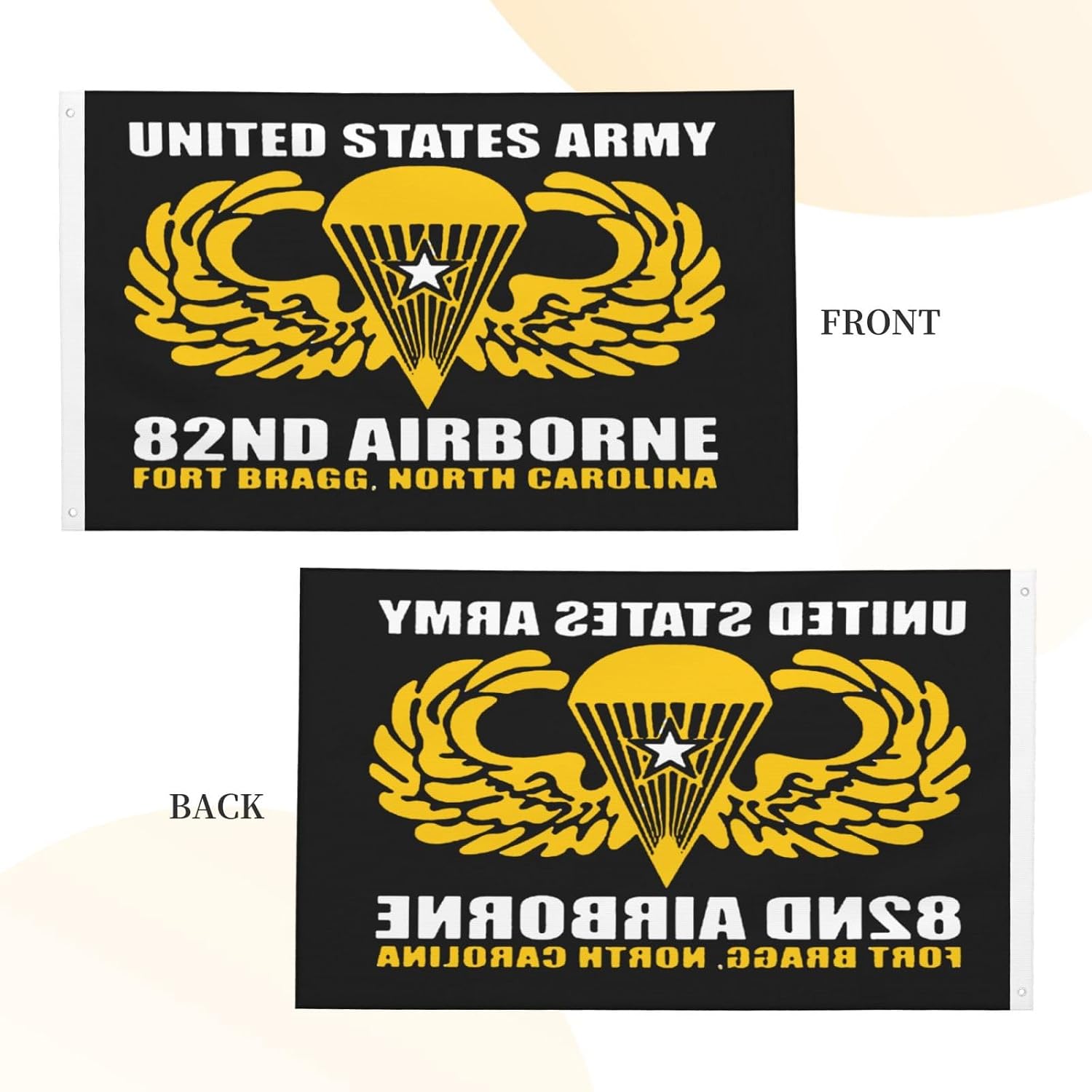 US Army 82nd Airborne All American Fort Bragg North Carolina Double Sided Banner 3x5FT Banner Breeze Flag Garden Flag Decorative Flag