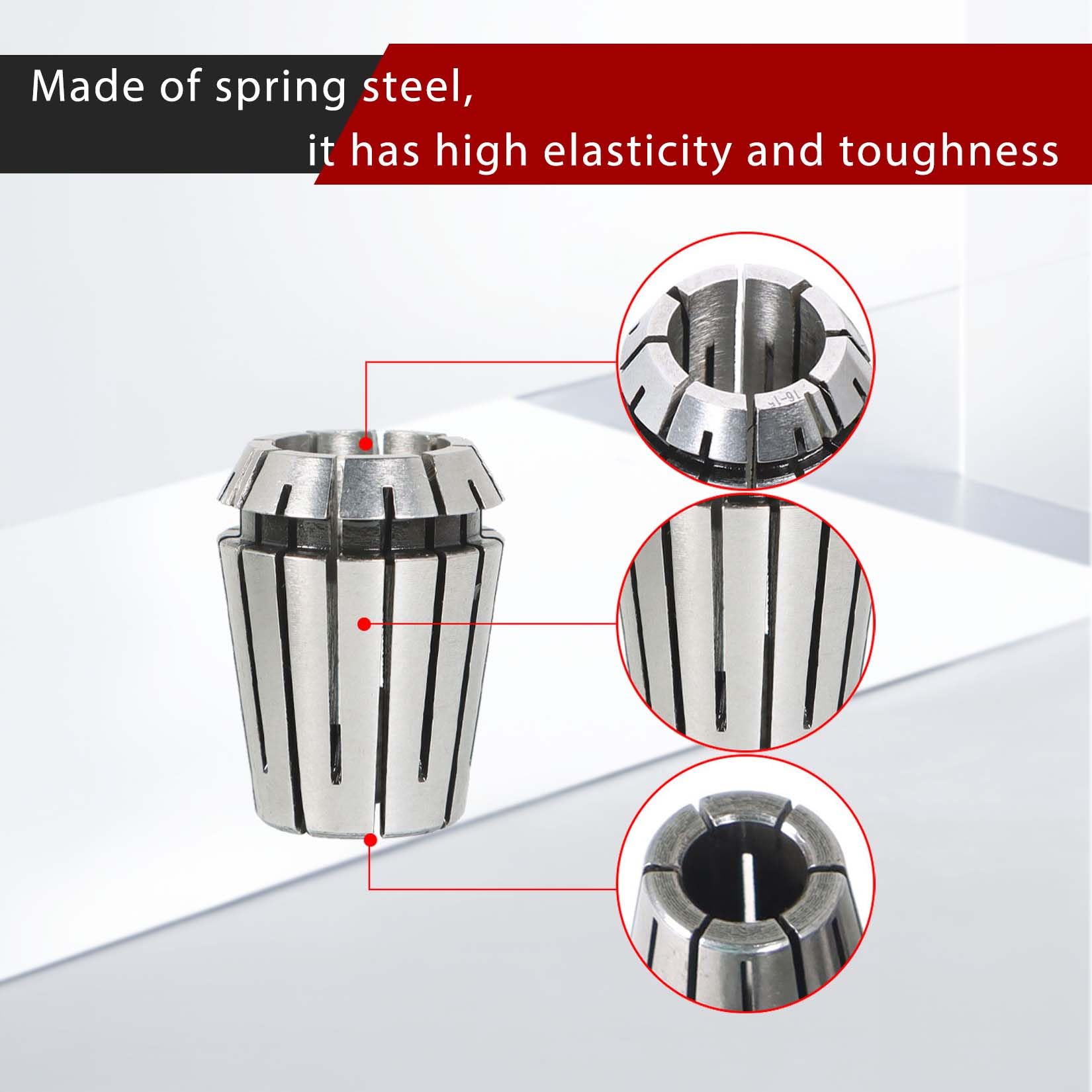 Zestaw tulei zaciskowych ER25 15 szt. Zestaw tulei zaciskowych ER25 ze sprężyną zaciskową do tokarki grawerującej CNC, 2-16 mm, pasuje do grawerki CNC i tokarki frezującej