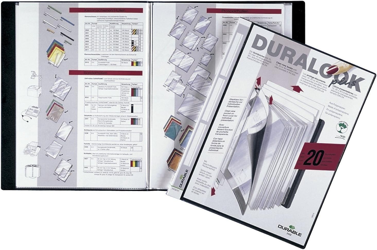 Durable Duralook Plus 243101 A4 Display Book with 10 Pockets - Black