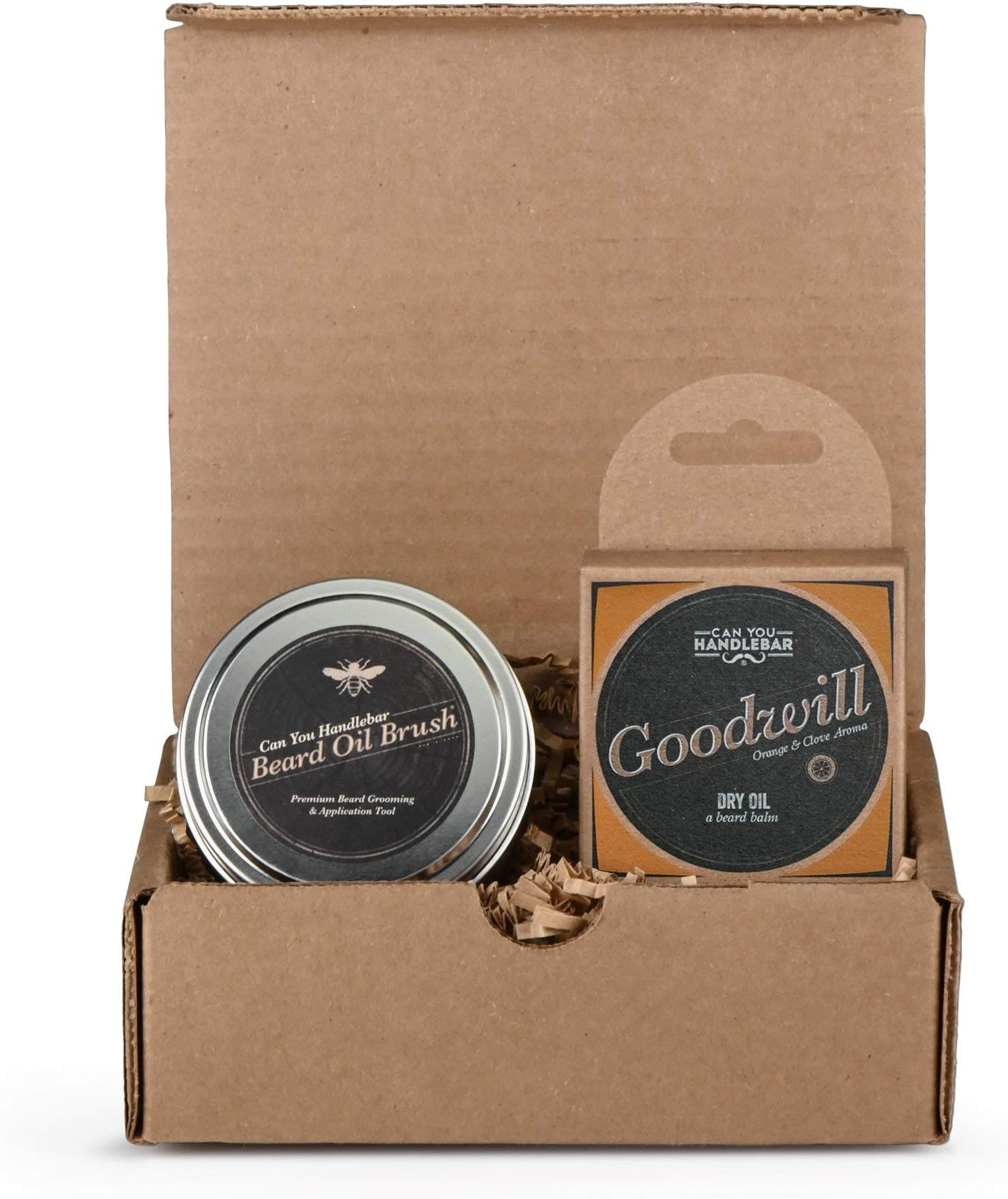 Beard Brush and Balm Set | Beard Balm Orange and Clove Scent (Goodwill) | Includes a Can You Handlebar Beard Oil Brush® (Beard Balm Applicator) & 2 Oz. Beard Balm | Made in the USA