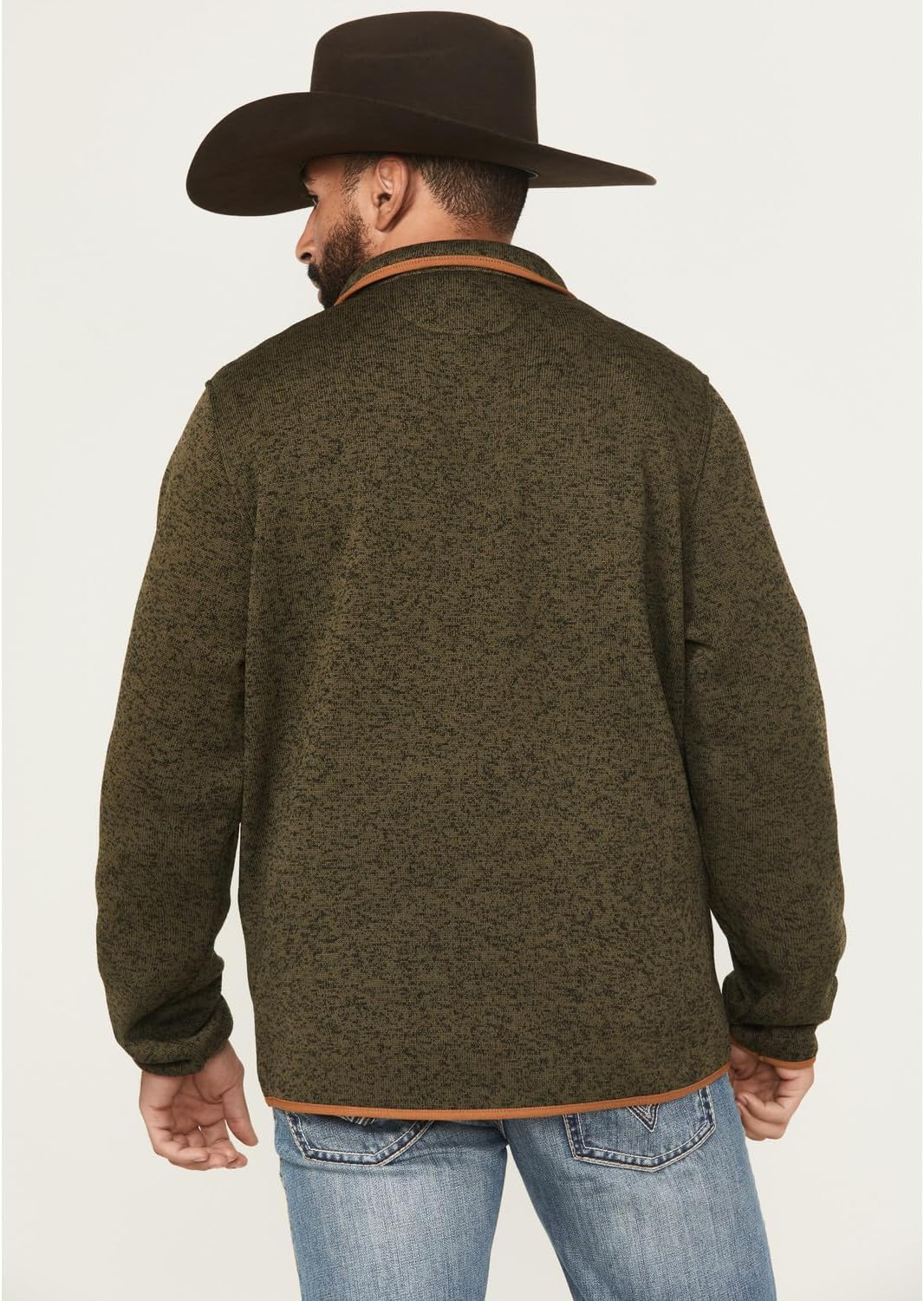 Cinch Men's Olive with Tan Trim Pullover - Image 4