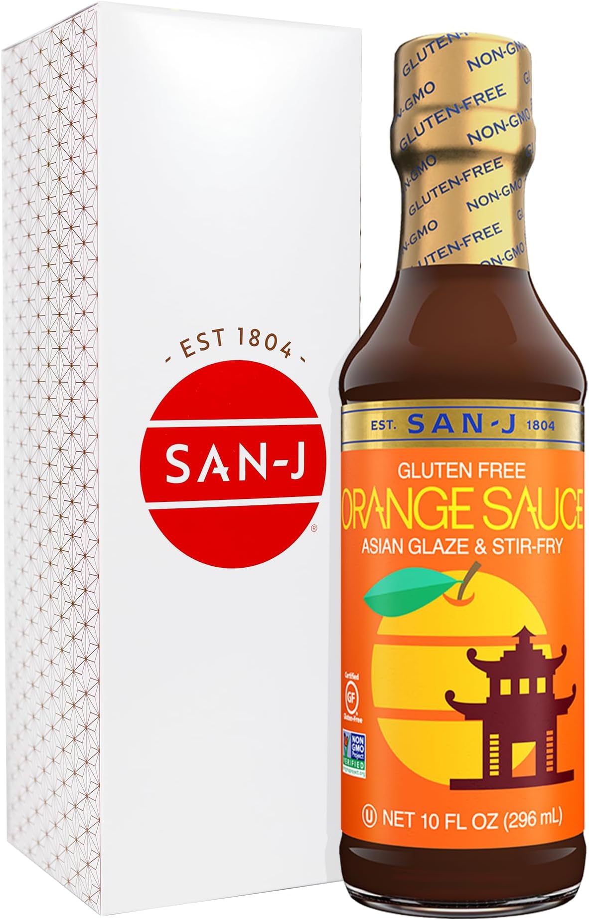 San-J - Gluten Free Orange Sauce - Bright and Sweet Sauce for Cooking - Non-GMO - 10 oz. Bottle
