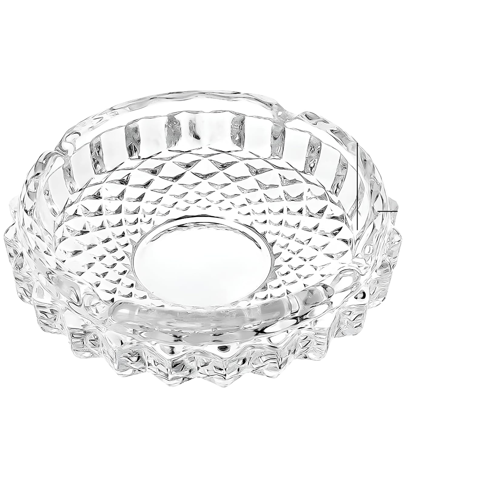 Cendrier carré en verre transparent pour cigarettes, cendrier en verre cristal pour salon, bureau, bar, intérieur (12,5 cm x 3 cm)