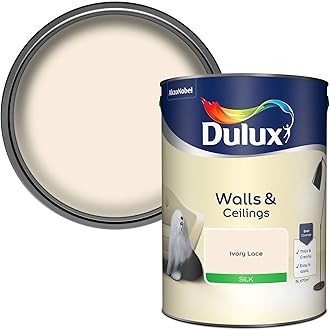 Dulux Silk Emulsion Paint For Walls And Ceilings - Ivory Lace 5 Litres