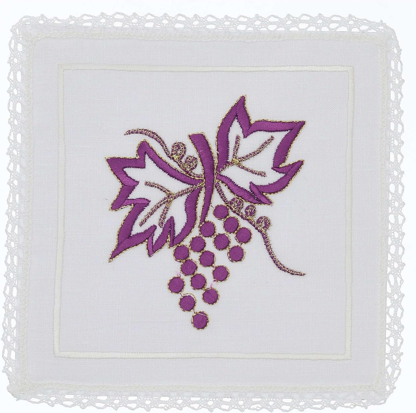 Holyart Mass Service Cloths Purple Grapes 4 pcs Linen Cotton Viscose