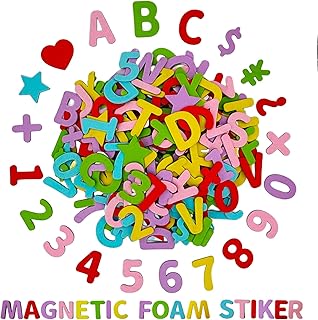 130PCS EVA Letter Magnets Refrigerator Stickers 6 Colors A-Z Alphabet and 0-9 Numbers Fridge Magnets for Car Garage Metal Door Office Whiteboard, Magnets for Toddlers Kids, Perfect Preschool Learning