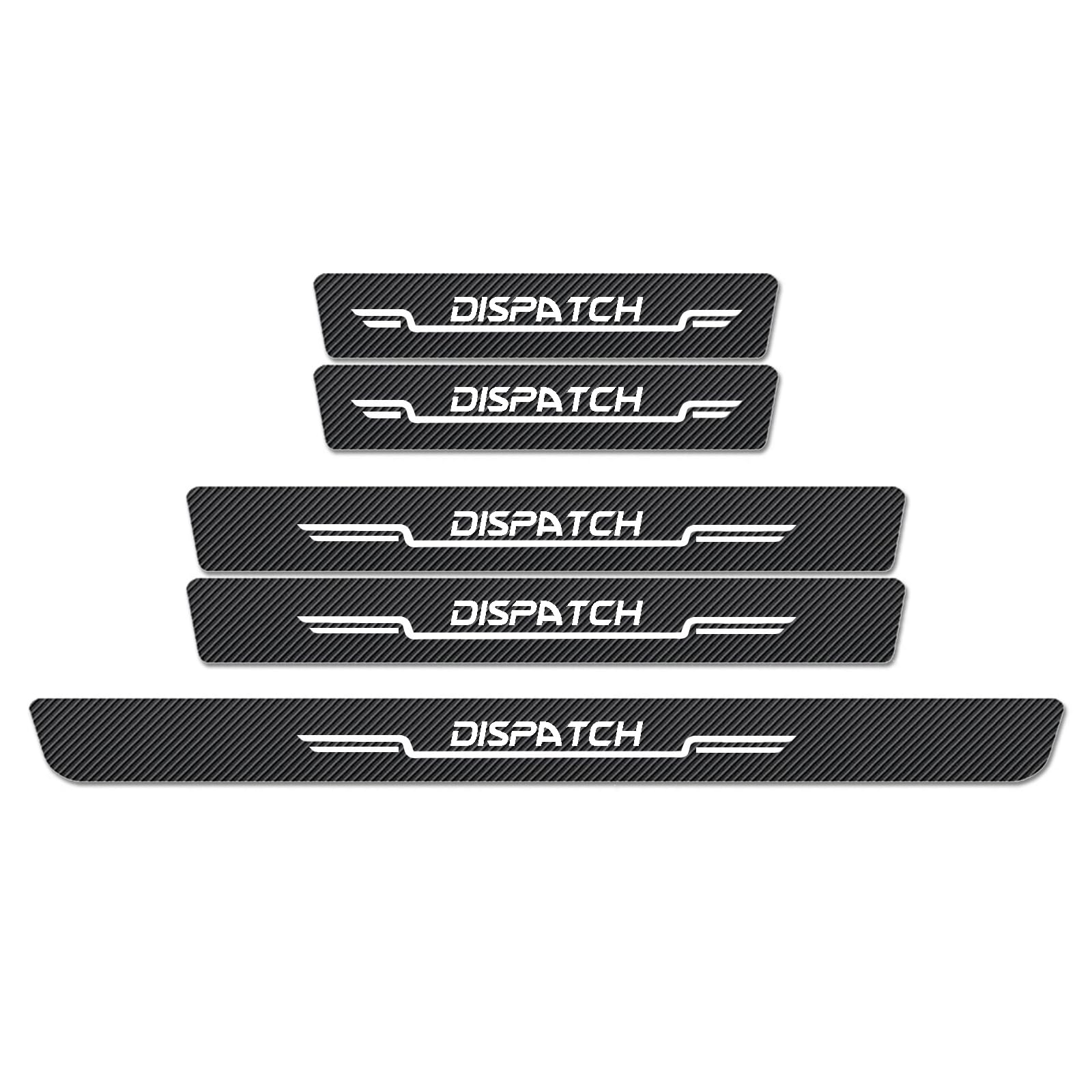 WXH97F Car Door Sill Protector Scuff Plates for Citroen Dispatch, Carbon Fibre Effect Door Step Guard, Rear Boot Bumper Strip, Self-Adhesive Anti-Scratch Protection Sticker