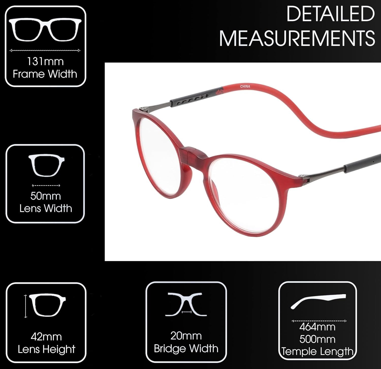 Calabria SP04 Snap Magnetic Reading Glasses Men Women Front Connect Adjustable Temples Eyeglass Around Neck Hanging Readers - Image 6