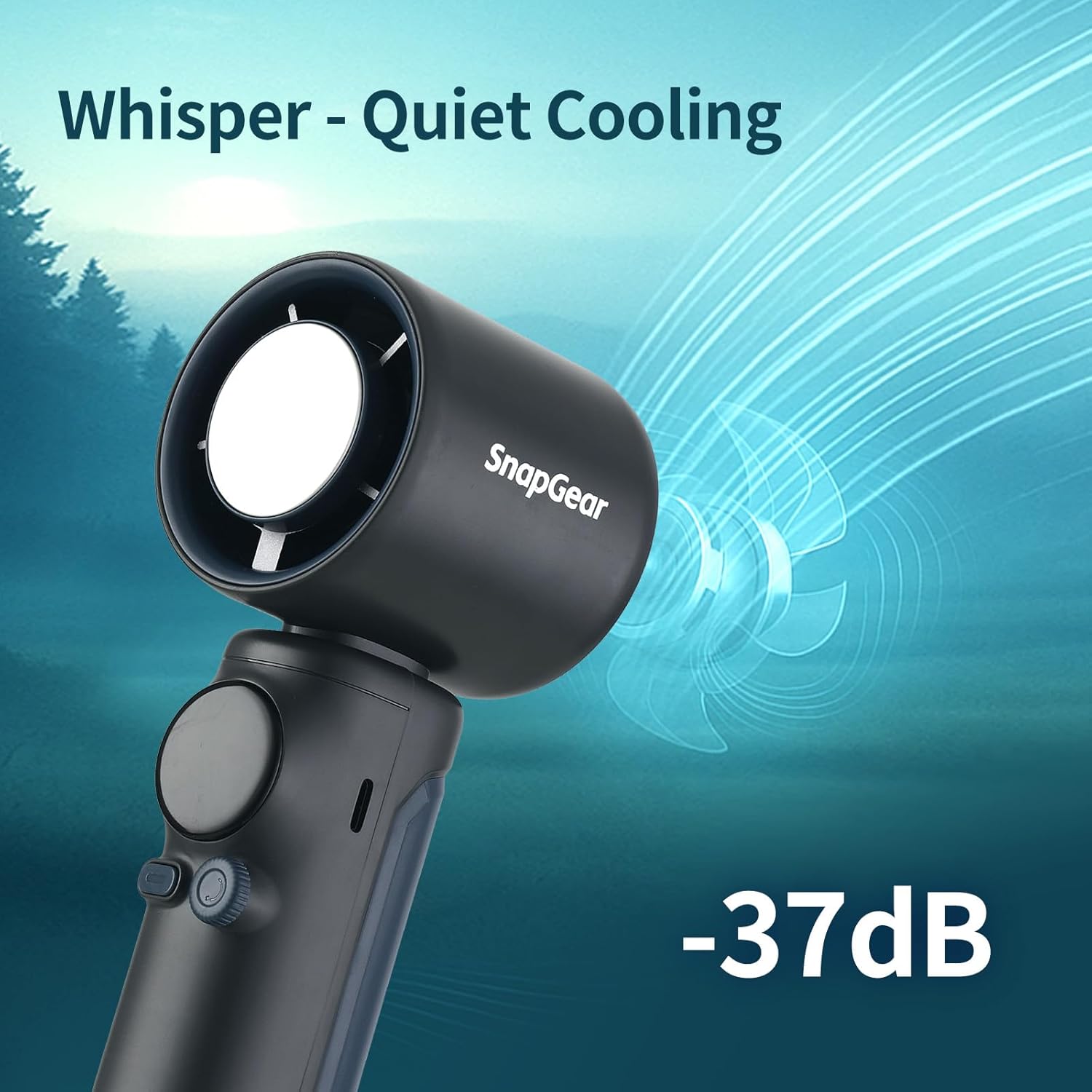 Handheld Mini Fan, 4 Speeds Adjustable Personal Fan, 4800mAh USB-C Rechargeable Battery Operated, Ultra-Quiet Portable Pocket fan for Travel, Home, Office, Outdoor Black