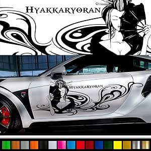 Amazon 和柄ジャパンスタイルカーステッカー227 バイナルグラフィック車ワイルドスピード系カスタム ブラック 色変更可 ステッカー デカール 車 バイク