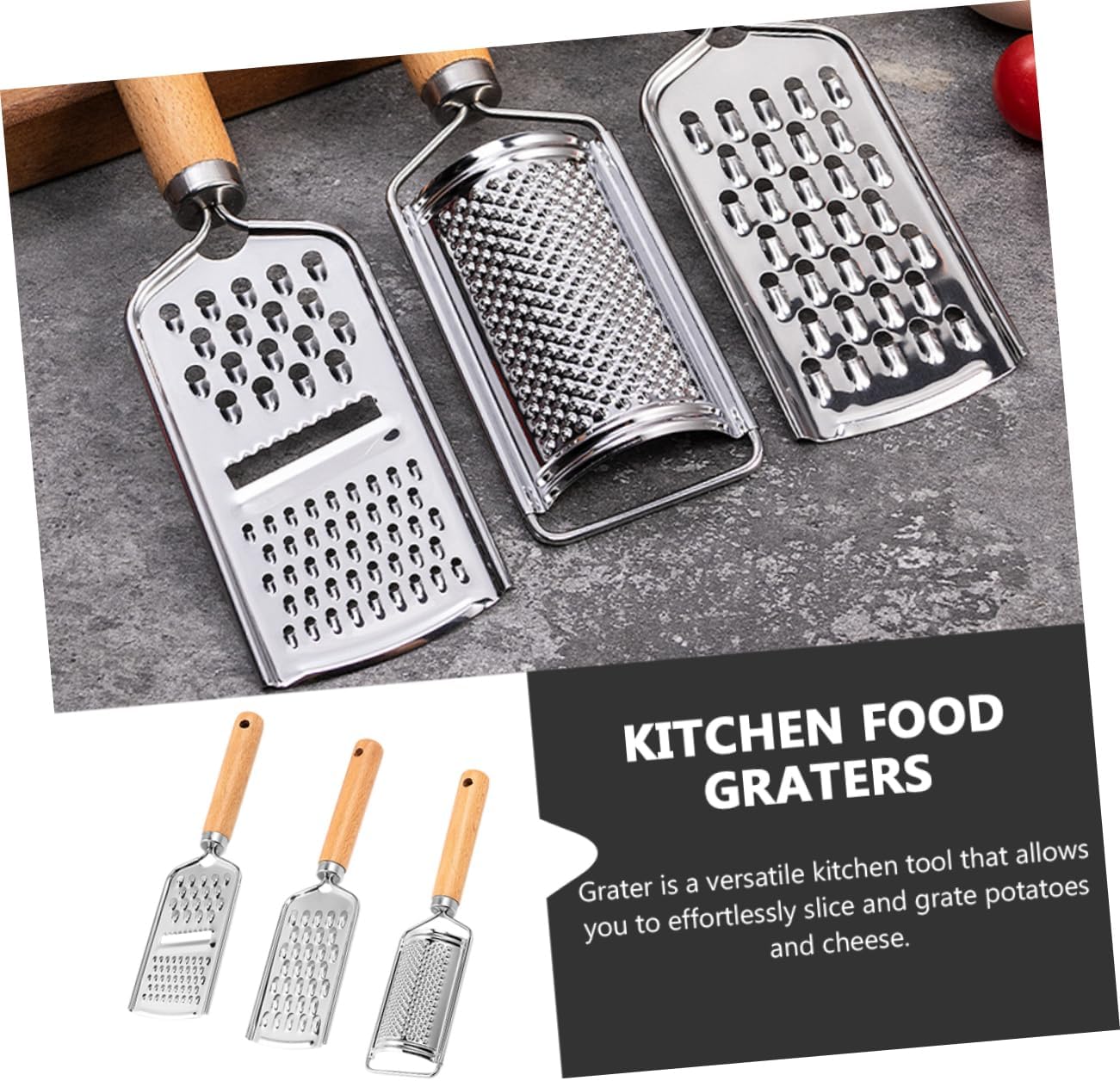 12pcs Stainless Steel Cheese Grater Multi-functional Kitchen Tool Easy Slicing Cleaning