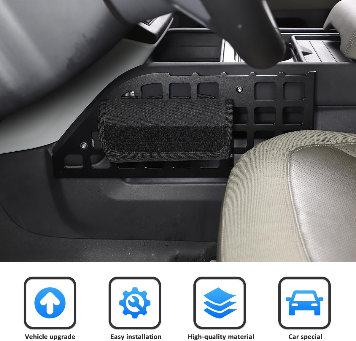 Interior Storage Molle Panel Center Console Organizer Compatible with Land Rover Defender 90 110 130 2020-2024 Alloy Car Center Console Modular Storage Panel