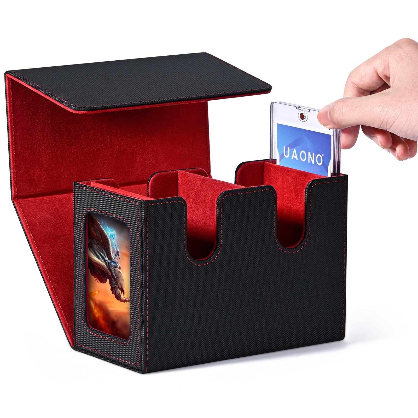 Scatole Portacarte Magnetiche Con Divisori – 2 Pezzi, Capacità 100+ Carte Protette, Esterno In Pelle PU Impermeabile – Per Mazzi Di Giochi Collezionabili, Yu-Gi-Oh!, Magic
