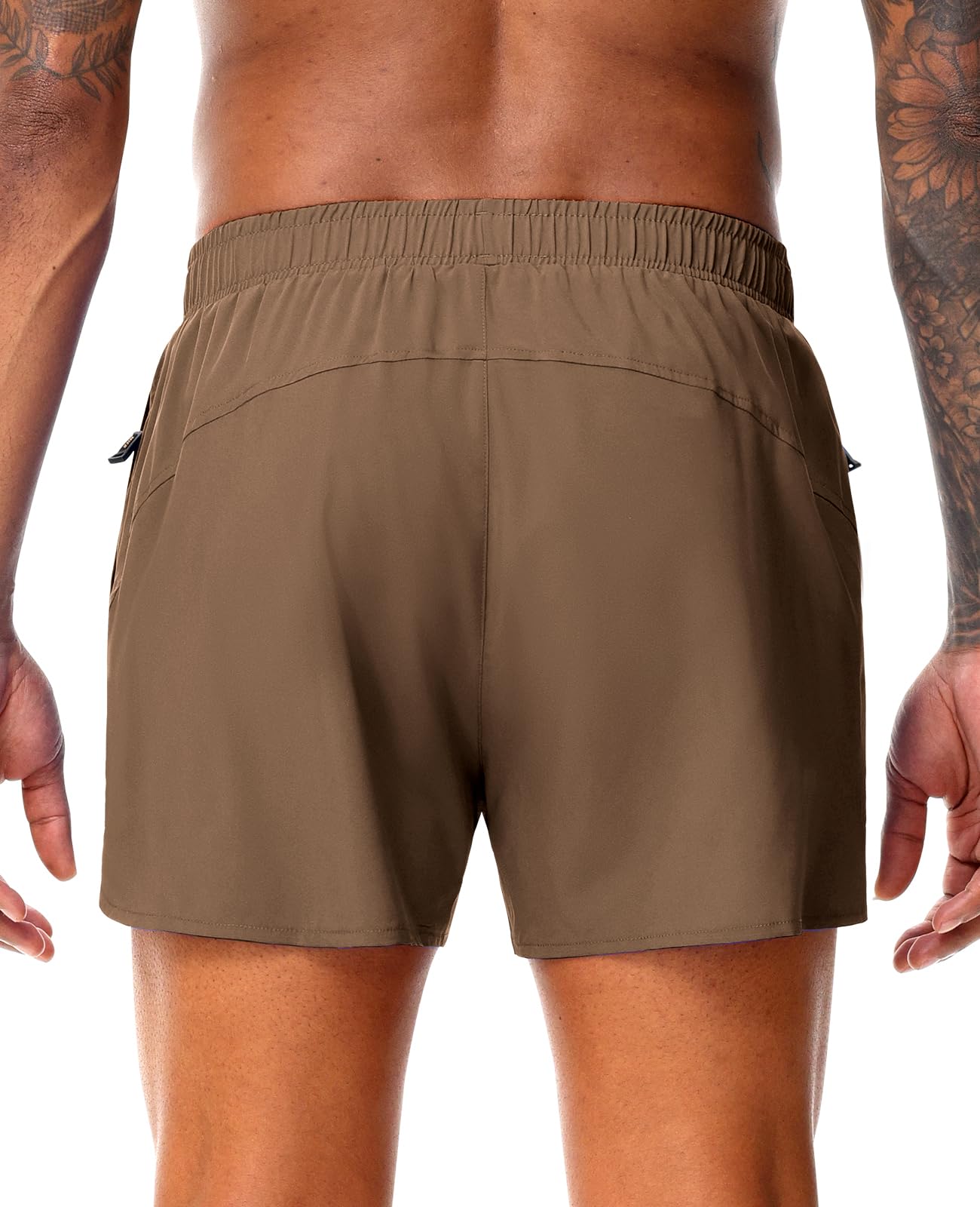 MIER Pantalones cortos de correr para hombre con entrepierna de 7,6 cm con forro interior seco, para gimnasio, atletismo, entrenamiento, ejercicio, con bolsillo con cremallera