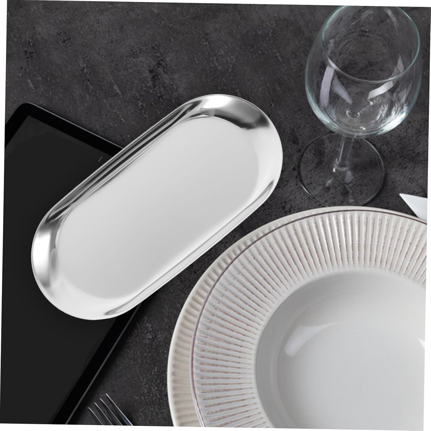 Stainless Steel Tip Tray Compact Serving Dish for Restaurants and Cafes Change Holder for Tips Easy to Carry Space-Saving Design Multi-Purpose Use at Home
