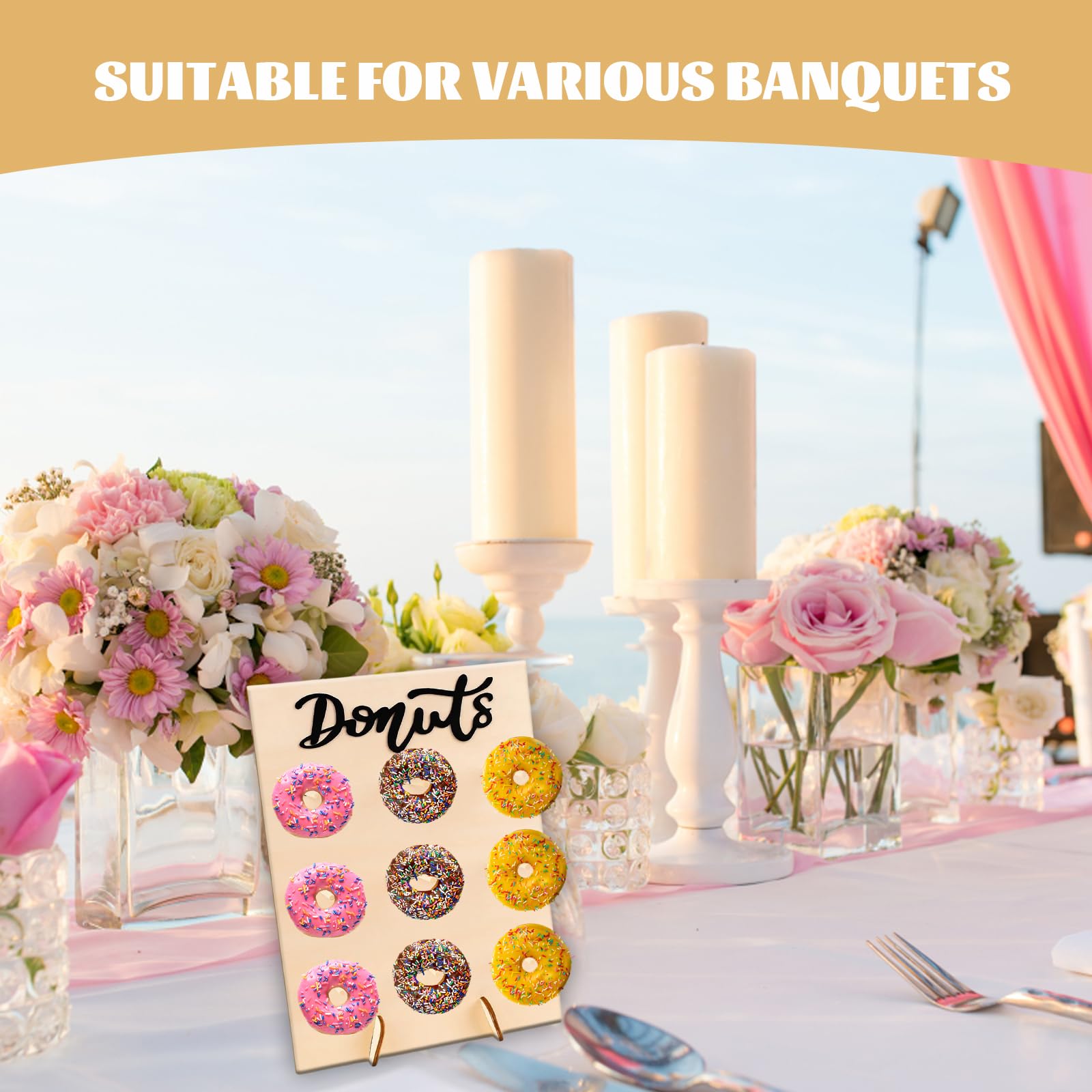 3 Stück Donut Ständer Set Holz Donut Wand Display Produktbild-Vorschau 6