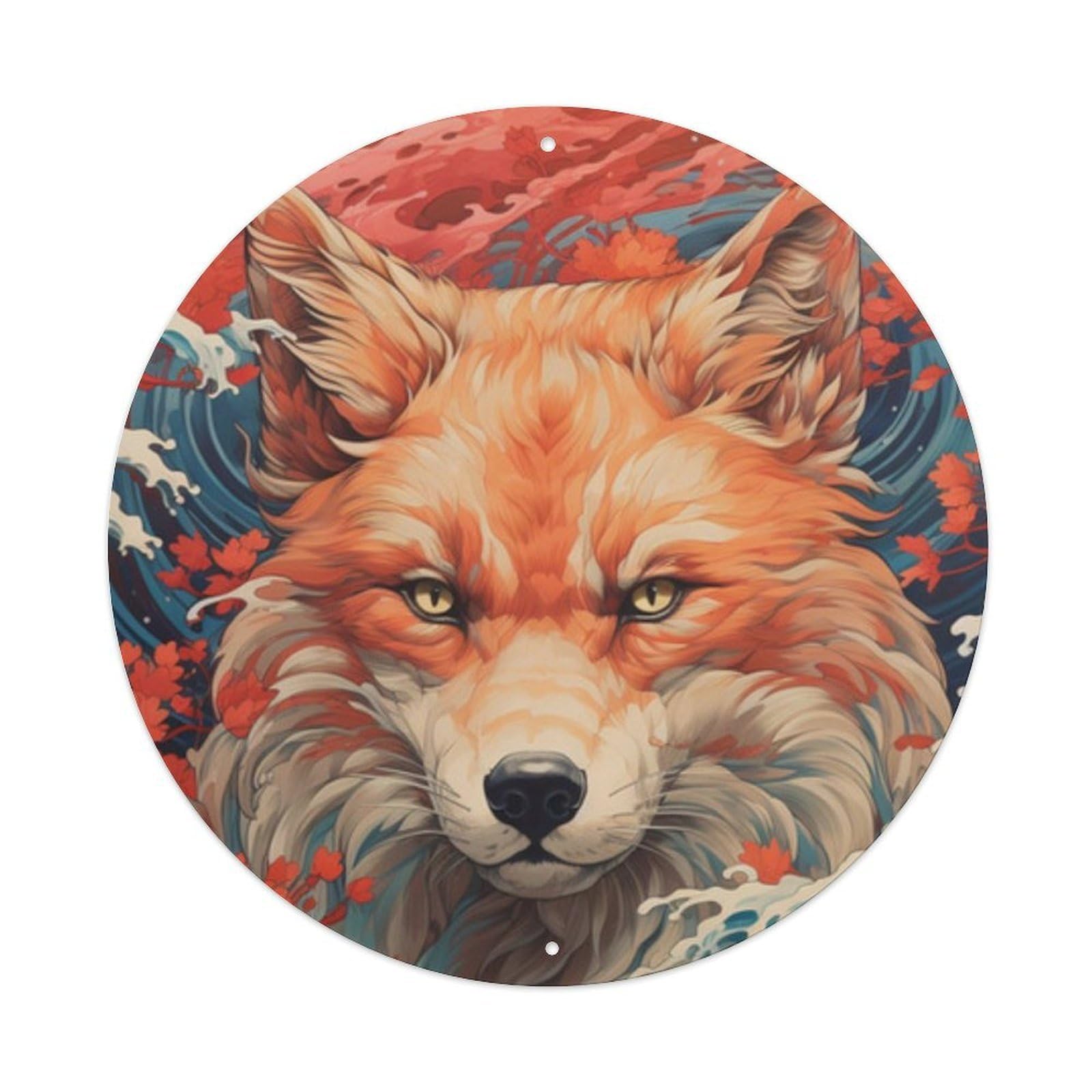 Animal Art Cunning Fox Metal Tin Sign