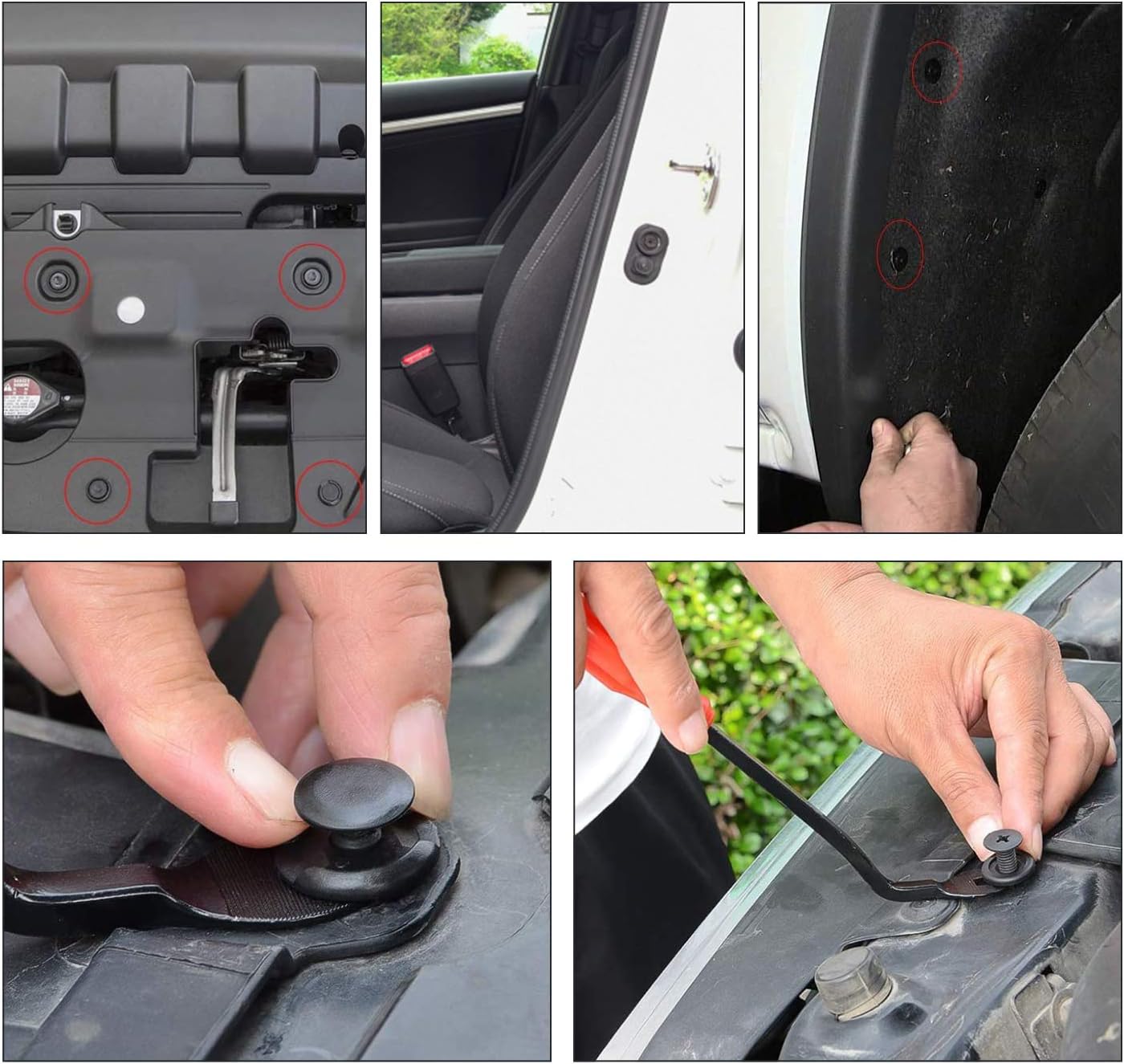727 Pcs Bumper Retainer Clips Car Plastic Rivets Fasteners Push Retainer Clips Kit Door Trim Panel Fender Clips 16 Popular Sizes Nylon Bumper Fender Rivets with 10 Cable Ties and Fasteners Remover