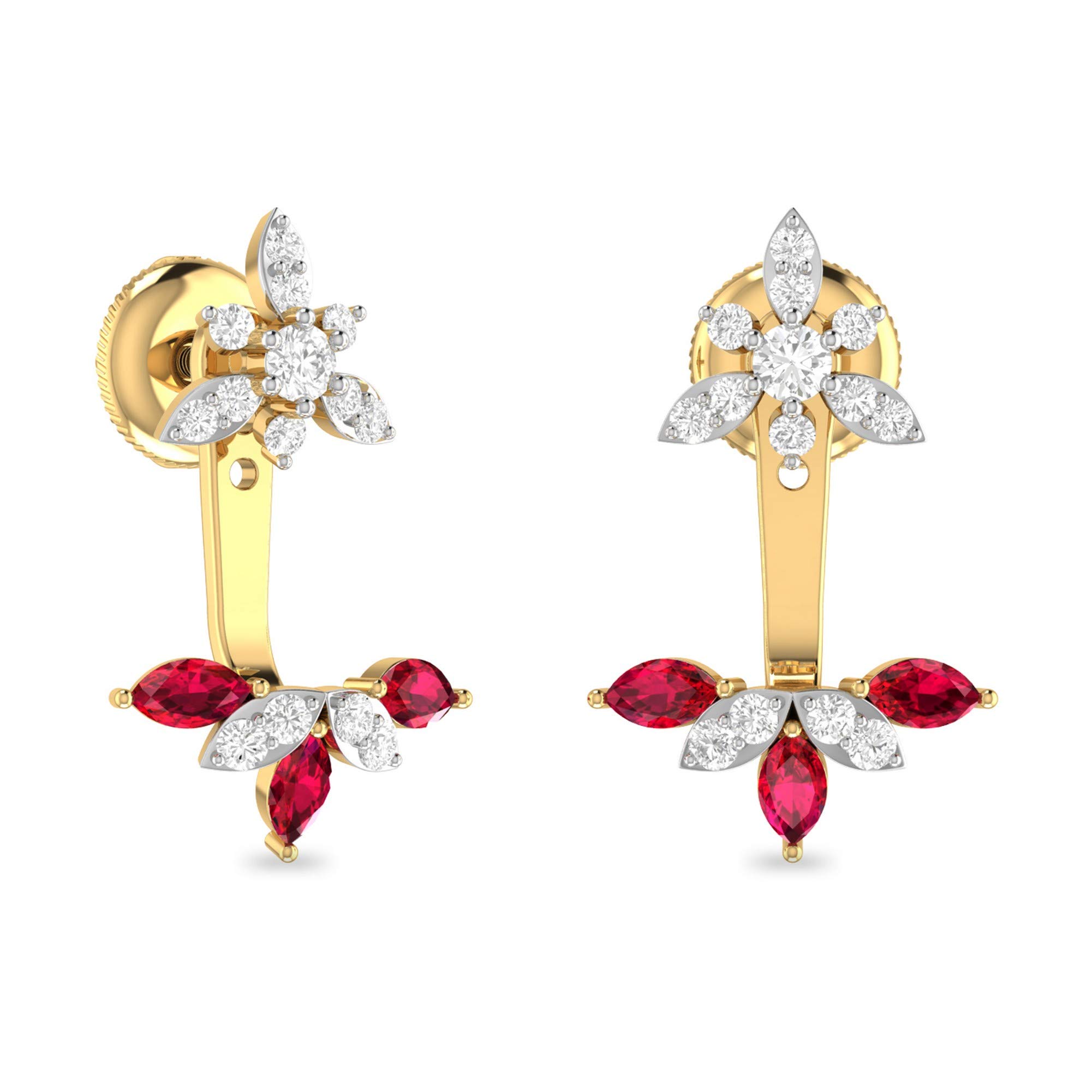 yellow-gold and Solitaire Stud Earrings for Women-image-21