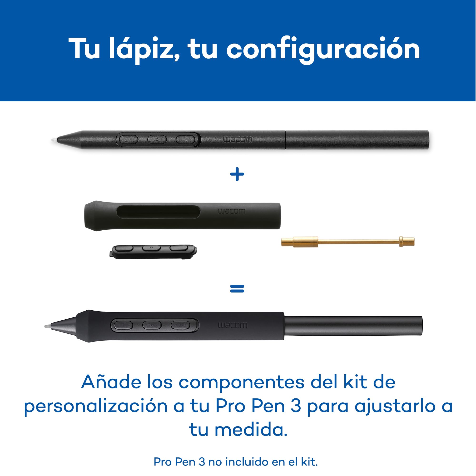 Wacom Pro Pen 3 Customization Kit – Kit de lápiz Stylus – Empuñaduras, Insertos de Botones Laterales y Peso de Equilibrio para Pro Pen 3