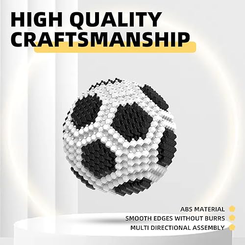 Miniatura 6 de Juego de bloques de construcción de fútbol, decoraciones de bloques STEM desafiantes para adultos, juguetes educativos 3D en miniatura para edades