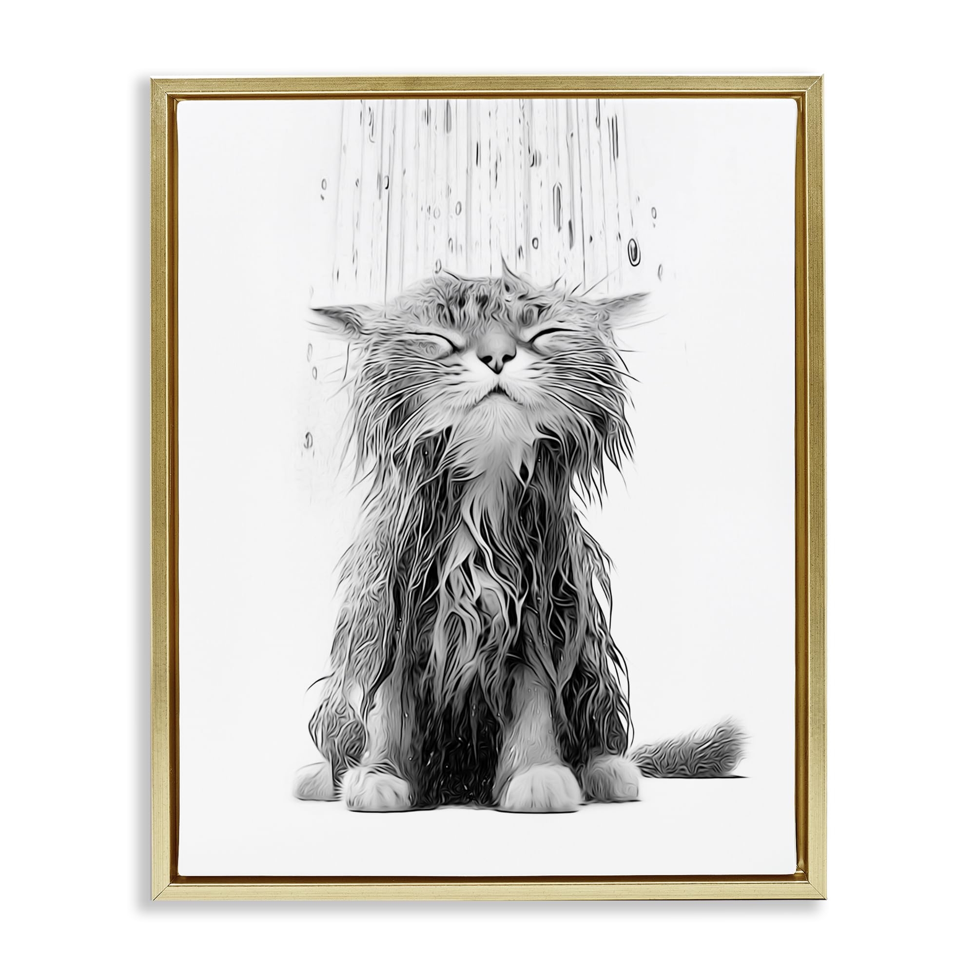Kitten Bathroom Splash Animal, 17 x 21 Inch Canvas in Floater Frame