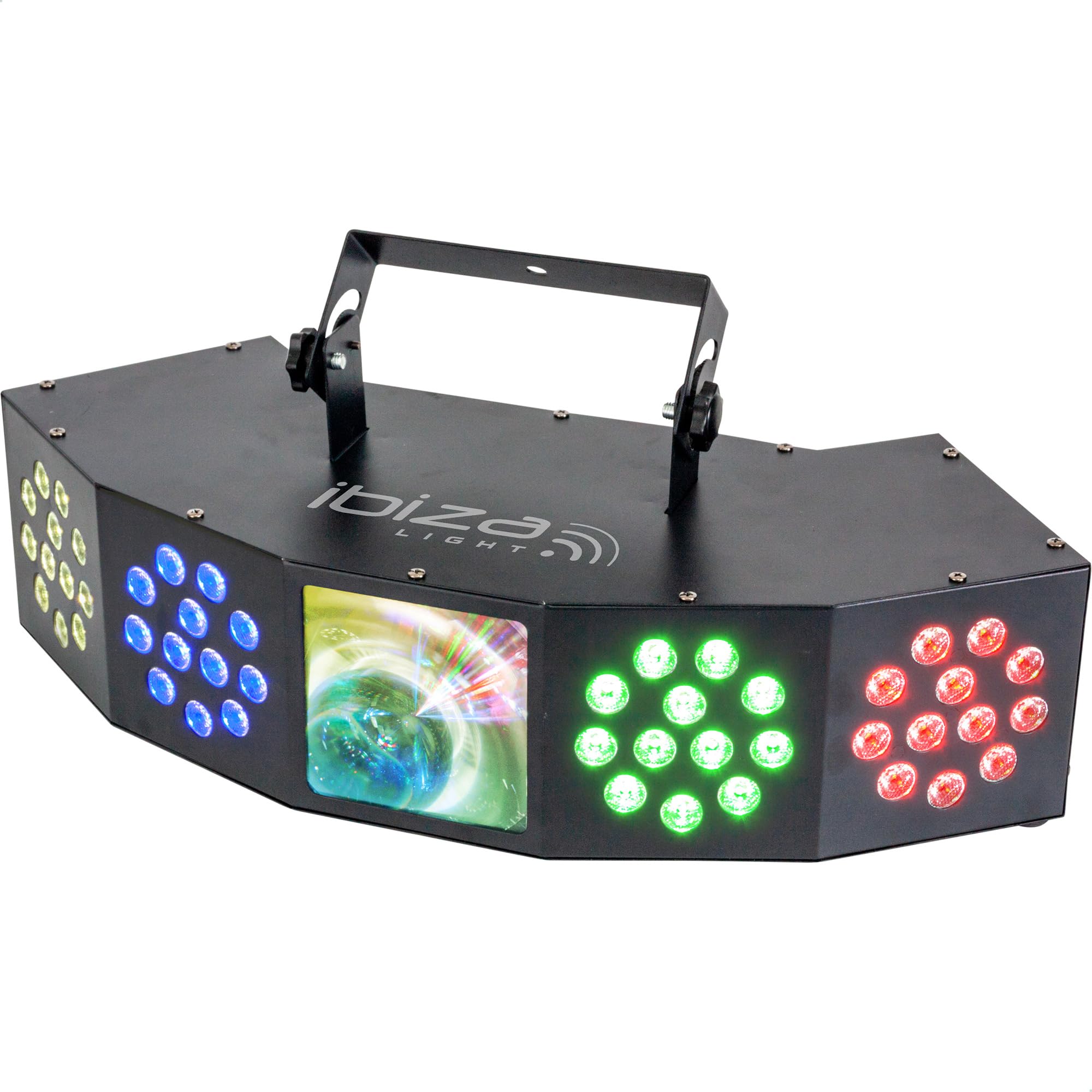 Ibiza - COMBI-FX4 - Versatile effetto luce 3 in 1 WASH - MOON - STROBE con 6 canali DMX - 4 x 12 LED RGBW
