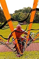 Vista 6 de Red de escalada de línea ninja, red de carga de escalada al aire libre, juego de columpios de escalera de escalada en la selva, gimnasio, parque