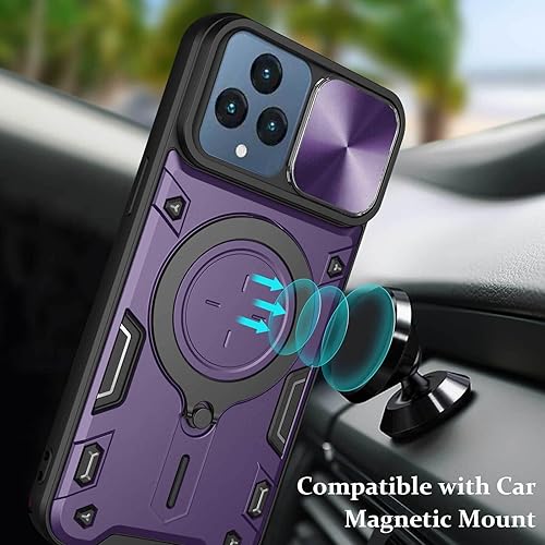 Miniatura 5 de JHWVVTF Funda para teléfono Revvl 6 5GRevvl 6X 5G, soporte de anillo de metal para mujeres y hombres, protector de lente de cámara, protección