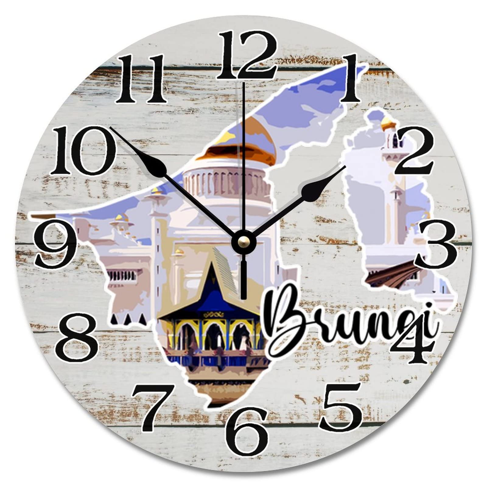 Horloge murale en bois 30 cm fonctionne à piles salon maison