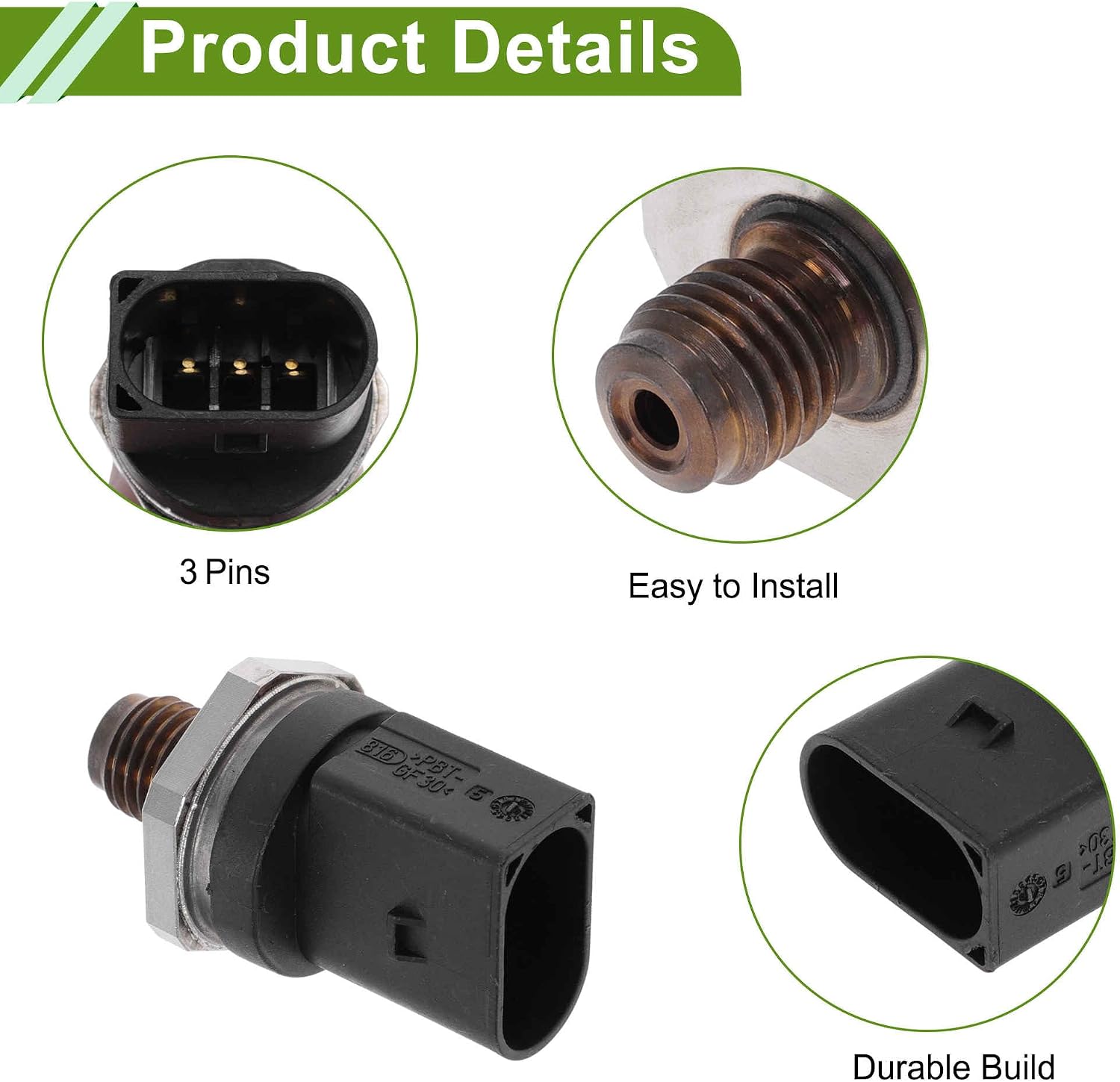 No.0281002498/0281002239/0041537528 Fuel Injection Pressure Sensor for MERCEDES-BENZ W211 E400 CDI 4.0 2003-2008 Fuel Rail Pressure Sensor 1 Pc