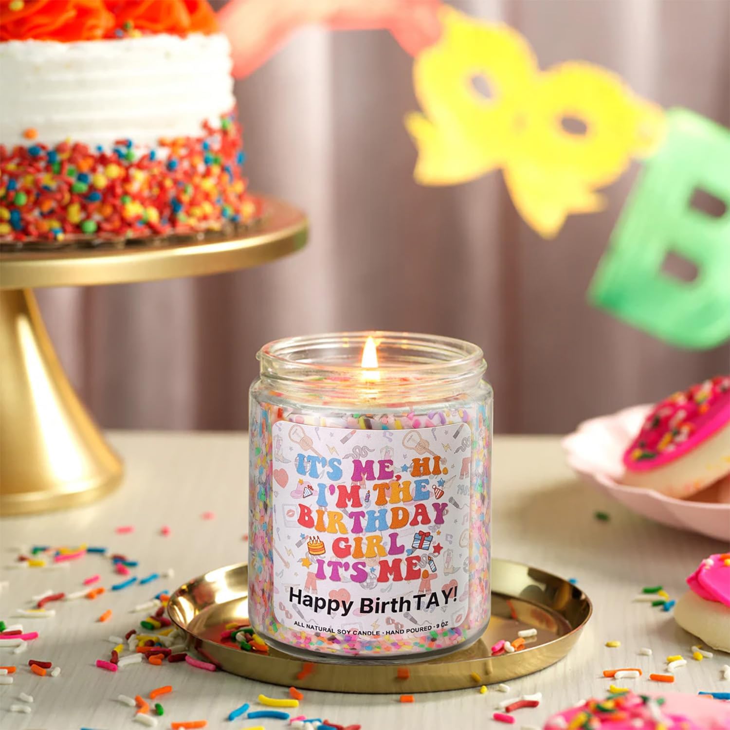 Taylor Birthday Candle, Birthday Gift Ideas and Party Decorations for Girls Boys, Birthday Gifts Merch Supplies, Gifts for Women, Happy Birthday Candles (Hi It's Me) image 4