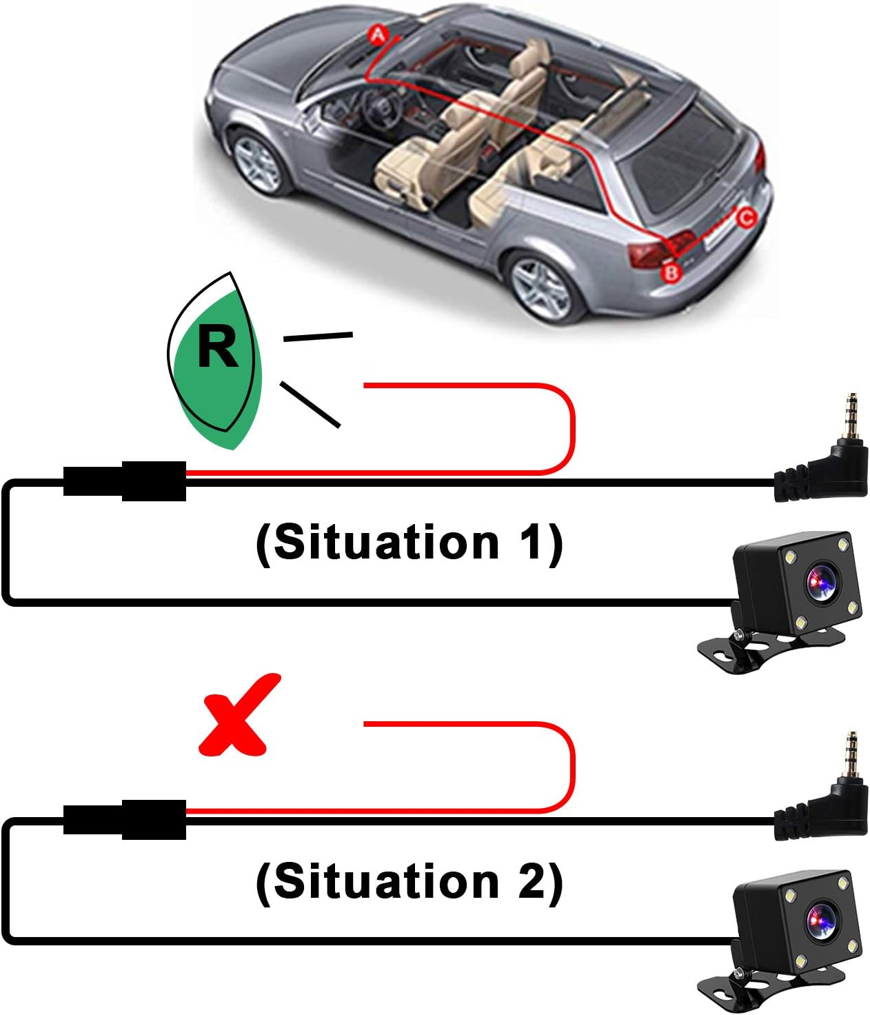 10ft Extension Cable 5 Pin for CHORTAU Dual Dash cam Front and Rear The Rear cam Cable