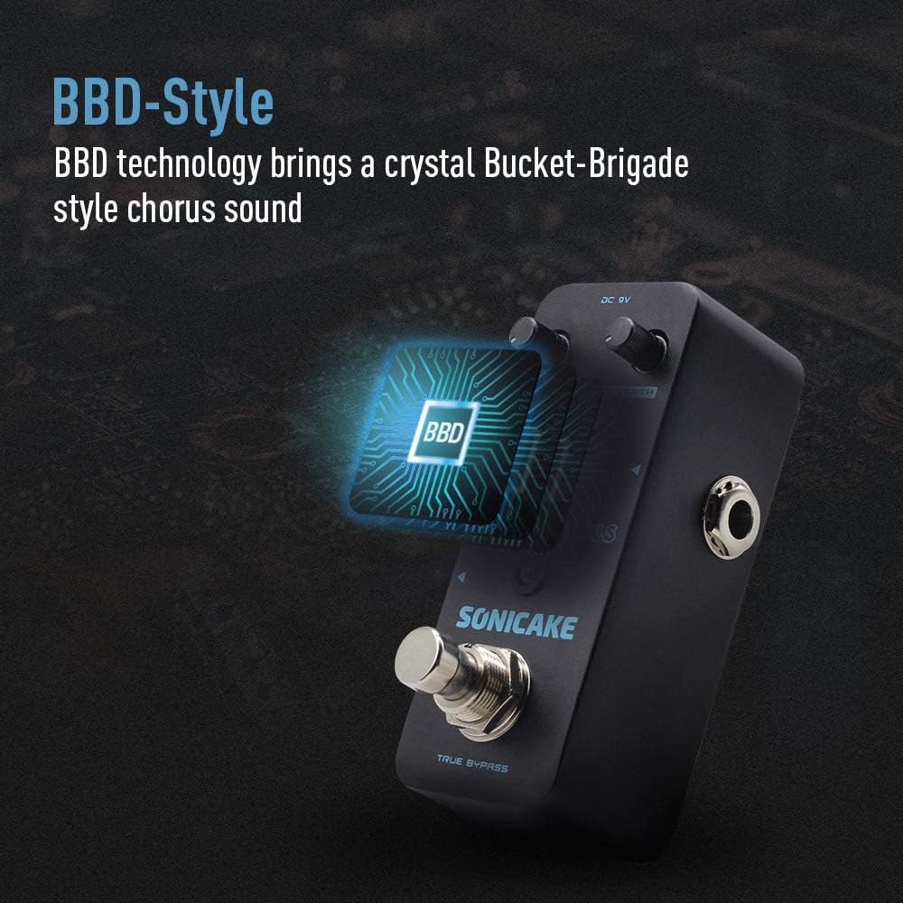 SONICAKE Chorus Pedal with 'BBD-Style' text and a circuit board graphic.