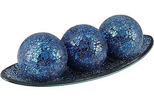 Centerpiece Bowl and Balls Set for Navy Blue Table Decor