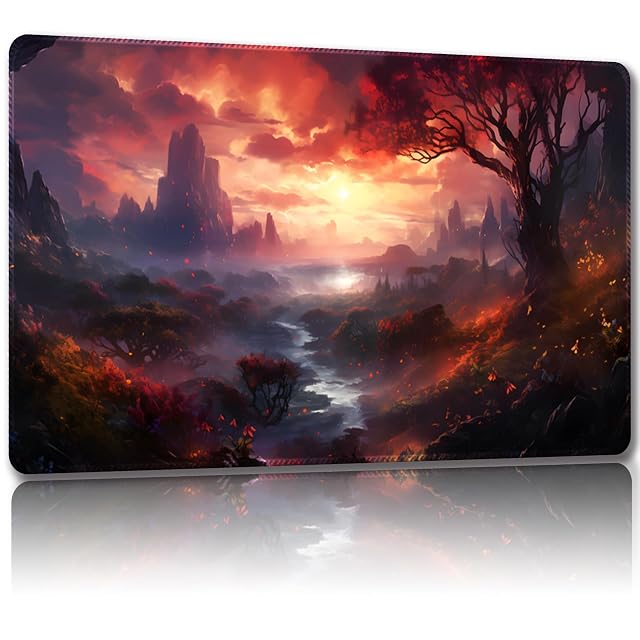 Malqiqi Alfombrilla de Juego para MTG y TCG - 24 x 14 Pulgadas - Con Bolsas de Almacenamiento