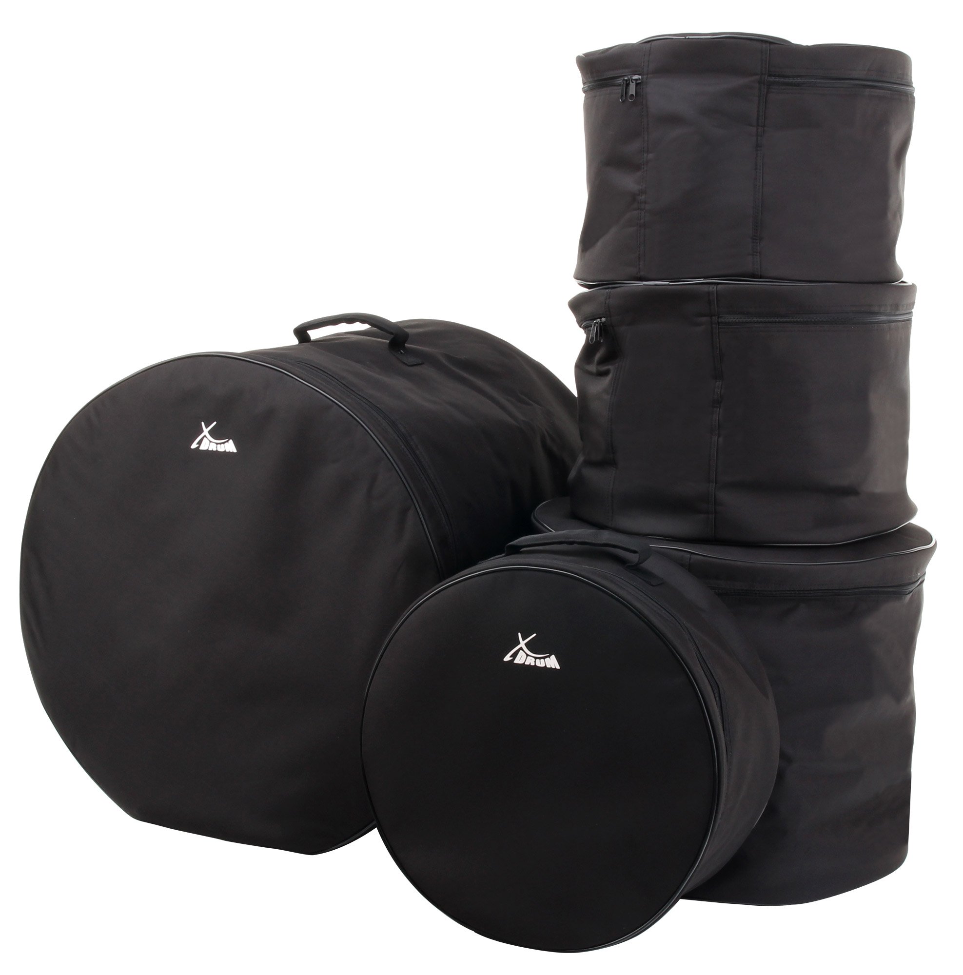 Set de Fundas para Batería XDrum, Tamaños Estándar, 16"x16", 13"x11" | Set de 5 piezas para shellset de batería, Para tamaños de cascos: 22"x18", 16"x16", 13"x11", 12"x10" y 14, 5"x6