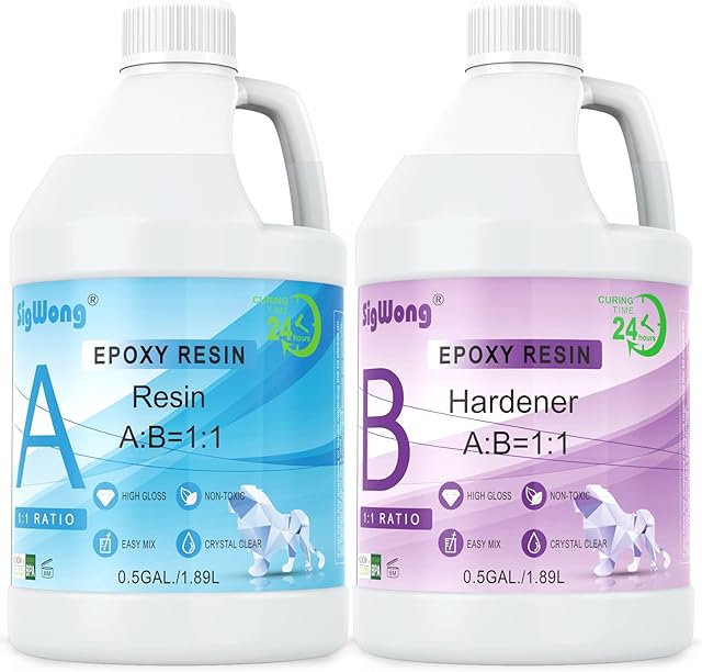 Epoxy Resin Clear Crystal Coating Kit 3.78l/4kg - 2 Part Casting Resin for Art, Craft, Countertop, Wood, Jewelry Making, River Tables