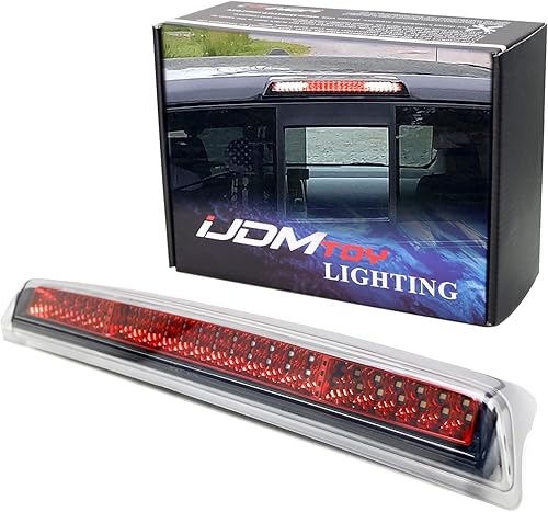 Miniatura 10 de iJDMTOY Lente ahumada estroboscópica estilo F1 con reflector cromado rojo 48-SMD LED de montaje alto, tercer freno, montaje de luz de